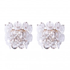 Pair of glass multitiered sconces